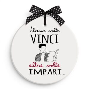 Formella decorativa Egan Pensieri e Parole Vinci Impari in ceramica