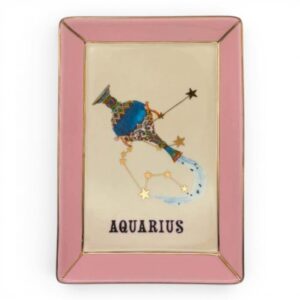 Piatto vuotatasche Acquario Yvonne Ellen con segno zodiacale
