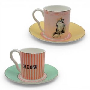 Set tazzine espresso Cat Yvonne Ellen con piattino
