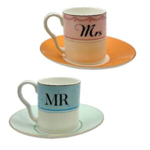 Set tazzine espresso Mr Mrs Yvonne Ellen con piattino