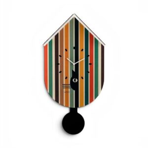Linee Recanati Temporale Orologio Hut Cat Verde Salvia in metacrilato 34x66x9 cm