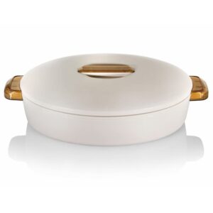 Enjoy contenitore termico ovale Colorado 2,8 L bianco con maniglie ambra