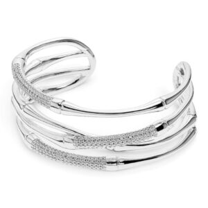 Ottaviani Bracciale bangle rodiato con cubic zirconia