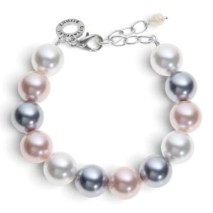 Ottaviani Bracciale con perle bianco rosa e grigio