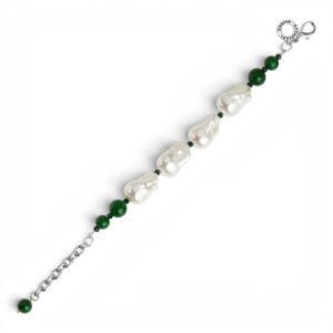 Ottaviani Bracciale con perle giada e cristalli verde e bianco