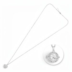 Ottaviani Collana chiama angeli placcata argento 925 con boule bianca 98 cm