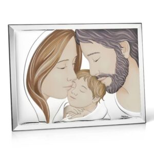 Ottaviani Icona santa famiglia 9,5x7 cm Mirosilver