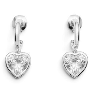 Ottaviani Orecchini rodiati con cubic zirconia a cuore