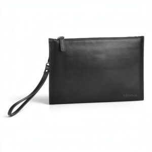 Ottaviani Pochette in vera pelle nera