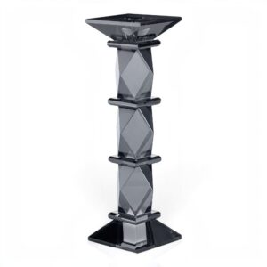 Ottaviani Portacandela in cristallo colorato grigio fumé h 26,5 cm