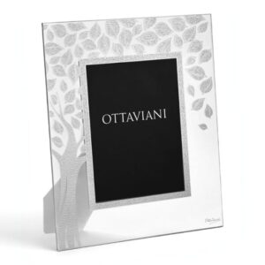 Ottaviani Portafoto in cristallo silver foil albero della vita argento 8,5x12,5 cm