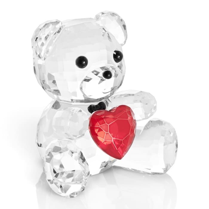 Ottaviani Scultura in cristallo orsetto con cuore rosso h 10 cm