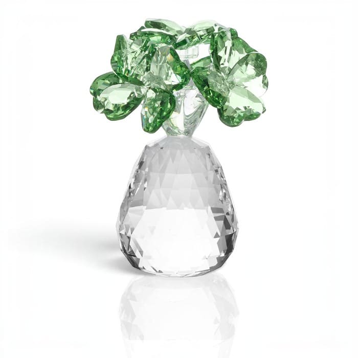 Ottaviani Scultura in cristallo colorato bouquet verde