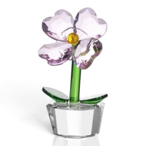 Ottaviani Scultura in cristallo colorato orchidea lilla