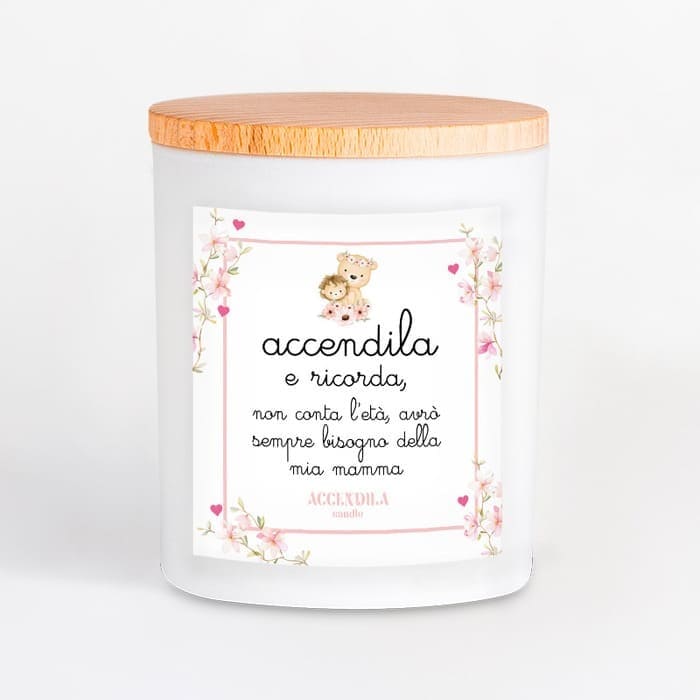Candela Accendila Mamma Non Conta l'Età Iris e Tuberosa 200 g
