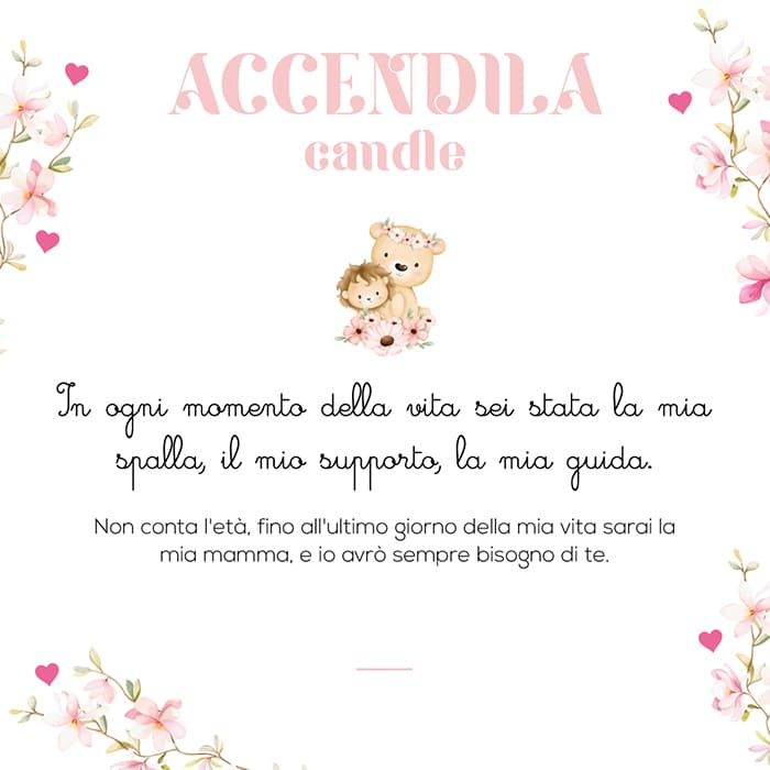 Candela Accendila Mamma Non Conta l'Età Iris e Tuberosa 200 g