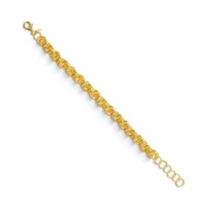 Bracciale Bocarol in bronzo placcato color oro con catena a maglie intrecciate e chiusura a moschettone