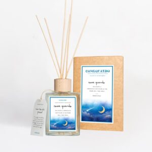 Come Quando profumatore ambiente Coraggio 200 ml Eucalipto e Patchouli con flacone in vetro e tappo in legno.
