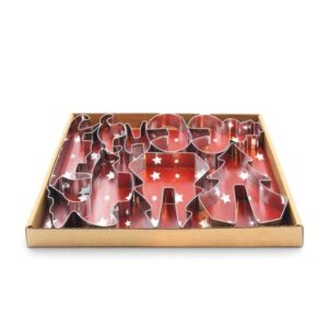 Set 8 formine natalizie in acciaio per biscotti Mascagni Casa in scatola decorata