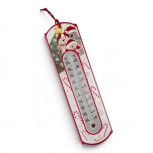 Fantin Argenti termometro natalizio in ceramica da appendere con orsetto natalizio H26 cm 30827