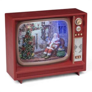 Fantin Argenti TV Boule de Neige natalizia con luci LED musica e movimento 24,8 cm 30211