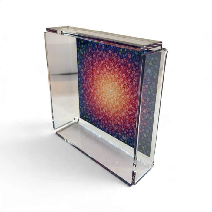 Linee Recanati Cash Svuota Tasche Fiorellini in metacrilato trasparente con decorazione floreale multicolore 18x18x5 cm